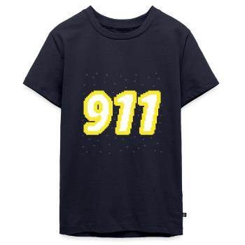 Pompiers - T-shirt Premium bio Ado - bleu marine - Devant - AI Model Teenager Male light (155cm)