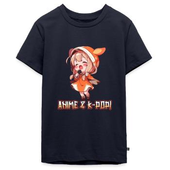 Anime et K-pop Musique pop coréenne Kpop - T-shirt Premium bio Ado - bleu marine - Devant - AI Model Teenager Male light (155cm)