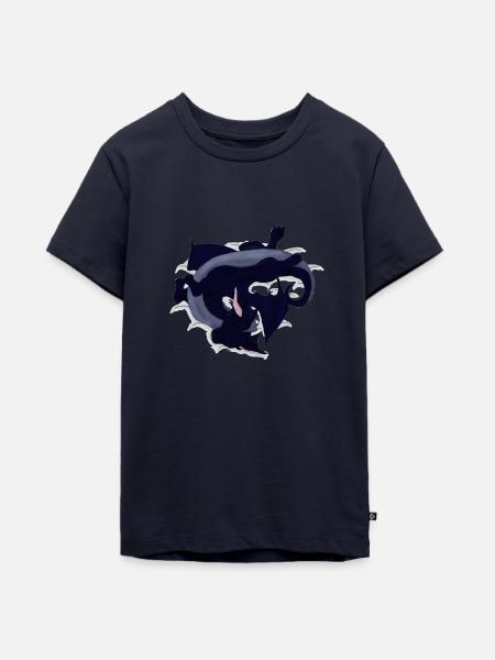 Baby Drache Schlafend - Teenager Premium Bio T-Shirt - Navy