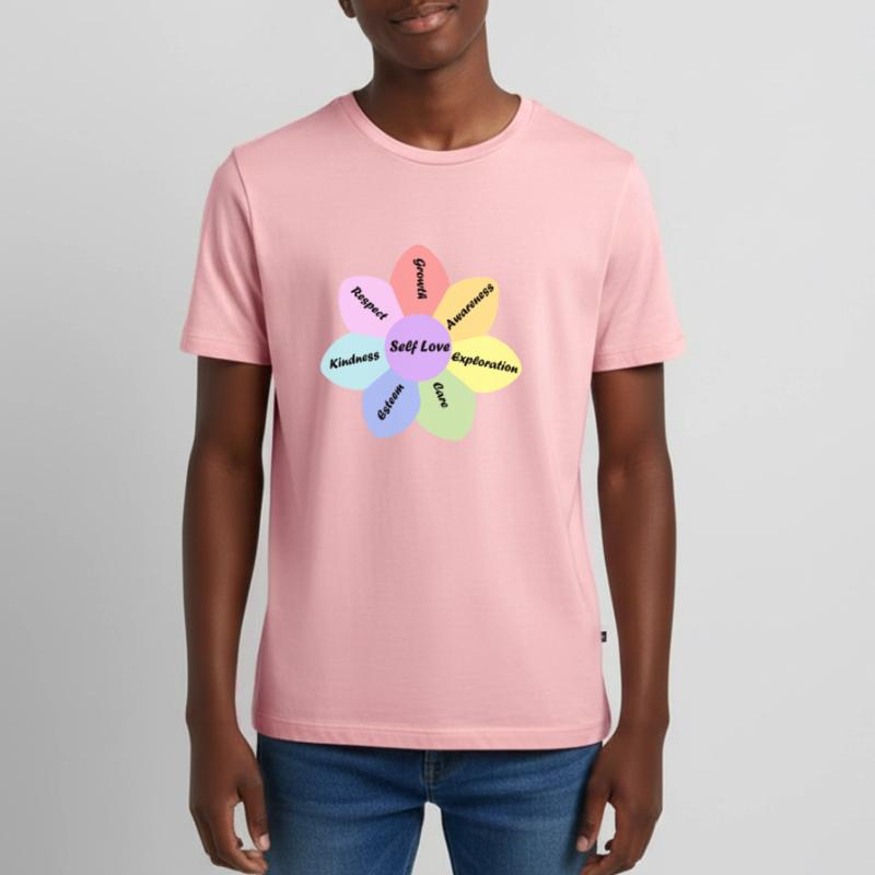 Rainbow pastel couleur self love basics T-shirt Premium bio Ado