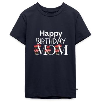 Happy birthday mom - Teenager Premium Bio T-Shirt - Navy - Vorne - AI Model Teenager Male light (155cm)