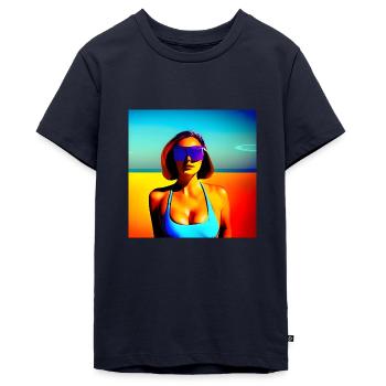 Last sun on Mars - Teenager Premium Organic T-Shirt - navy - Front - AI Model Teenager Male light (155cm)