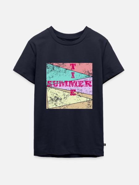 Sommerzeit - Teenager Premium Bio T-Shirt - Navy