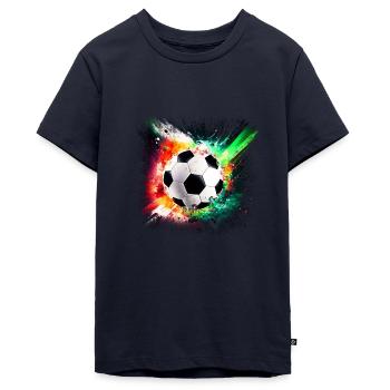 Soccer Color Explosion 20 - T-shirt Premium bio Ado - bleu marine - Devant - AI Model Teenager Male light (155cm)