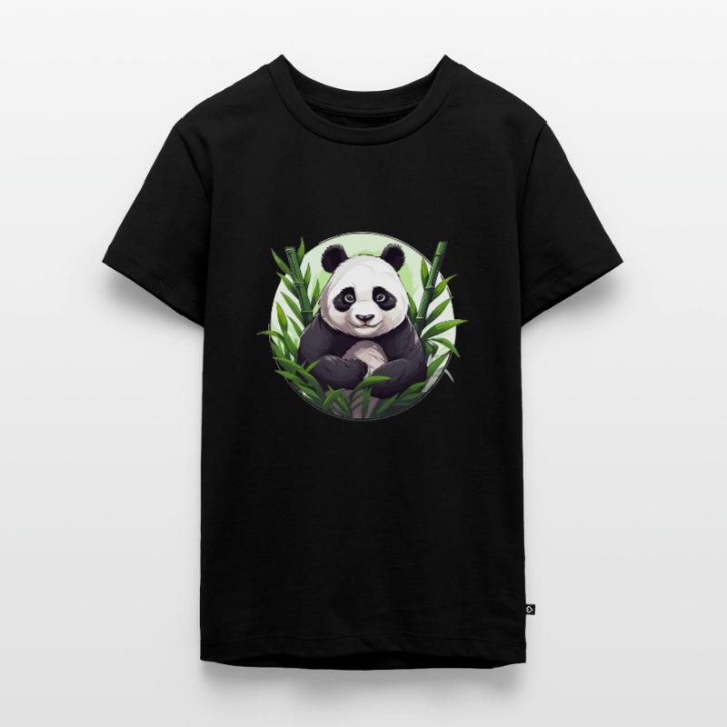 Panda gigante con bambù Maglietta ecologica premium da ragazzi