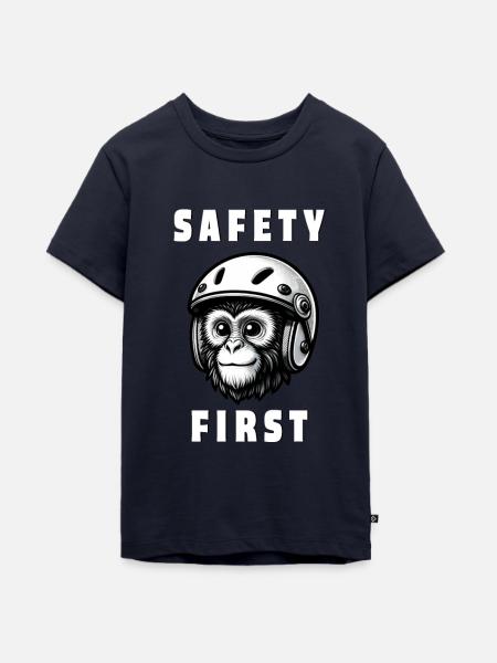 Safety Monkey - Teenager Premium Bio T-Shirt - Navy
