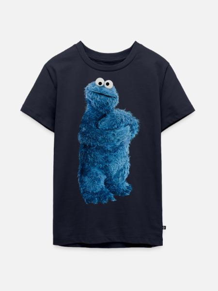 Sesamstraße Krümelmonster Pose - Teenager Premium Bio T-Shirt - Navy