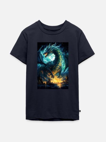 Drache - Teenager Premium Bio T-Shirt - Navy