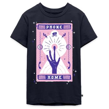 E.T. Der Außerirdische Finger Phone Home - Teenager Premium Bio T-Shirt - Navy - Vorne - AI Model Teenager Male light (155cm)