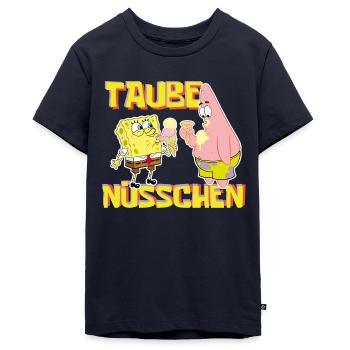 SpongeBob Schwammkopf Taube Nüsschen Patrick Eis - Teenager Premium Bio T-Shirt - Navy - Vorne - AI Model Teenager Male light (155cm)