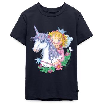 Prinzessin Lillifee Einhorn Rosalie - Teenager Premium Bio T-Shirt - Navy - Vorne - AI Model Teenager Male light (155cm)