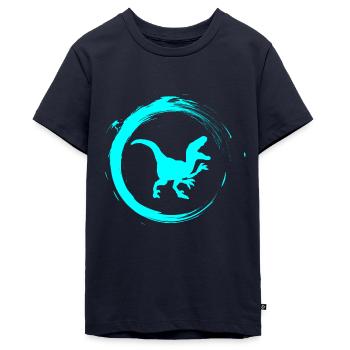 Dinosaurier - Teenager Premium Bio T-Shirt - Navy - Vorne - AI Model Teenager Male light (155cm)