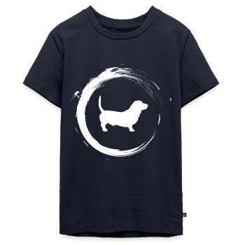 Dackel - Teenager Premium Bio T-Shirt - Navy - Vorne - AI Model Teenager Male light (155cm)