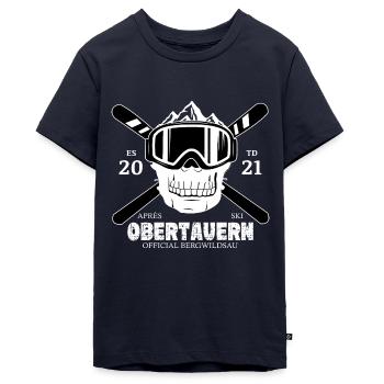 Obertauern Ski Sknowboard - Teenager Premium Bio T-Shirt - Navy - Vorne - AI Model Teenager Male light (155cm)