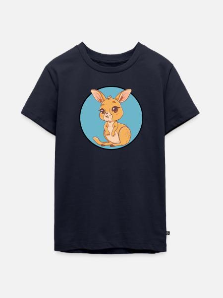 Kangaroo Beuteltier Kaenguru - Teenager Premium Bio T-Shirt - Navy
