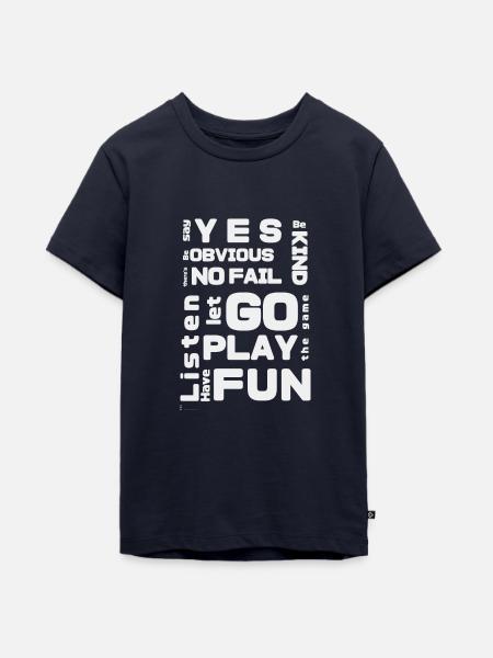 improv rules weiß - Teenager Premium Bio T-Shirt - Navy