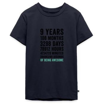 Geburtstag 9 Jahre großartig sein - Teenager Premium Bio T-Shirt - Navy - Vorne - AI Model Teenager Male light (155cm)