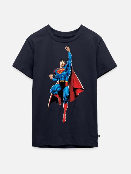 Superman Up and Away - Teenager Premium Bio T-Shirt - Navy