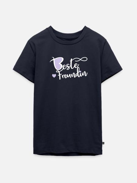 beste Freundin - Teenager Premium Bio T-Shirt - Navy