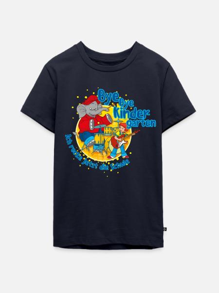 Benjamin Blümchen Bye Bye Kindergarten - Teenager Premium Bio T-Shirt - Navy