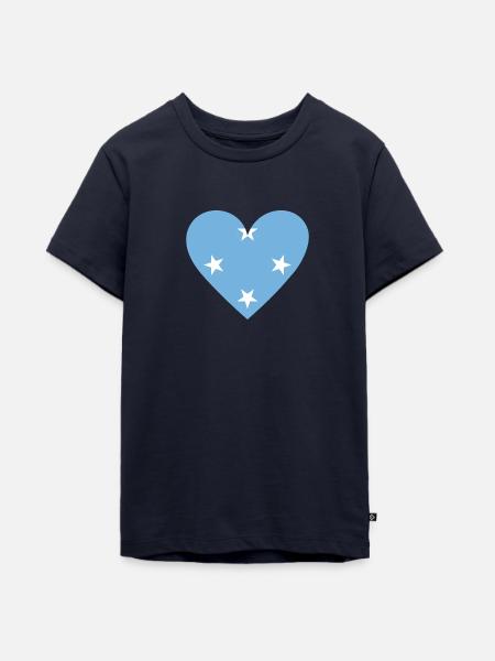 Micronesia Heart - Teenager Premium Bio T-Shirt - Navy