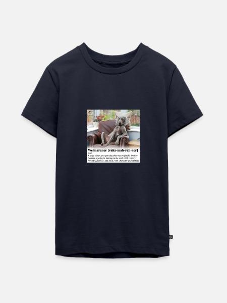 Weimaraner mit Attitude - Teenager Premium Bio T-Shirt - Navy