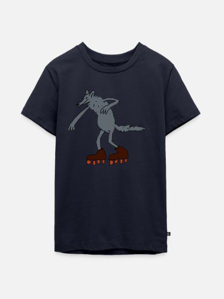 Wolf - Teenager Premium Bio T-Shirt - Navy