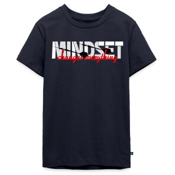Mindset changes everything - Teenager Premium Bio T-Shirt - Navy - Vorne - AI Model Teenager Male light (155cm)