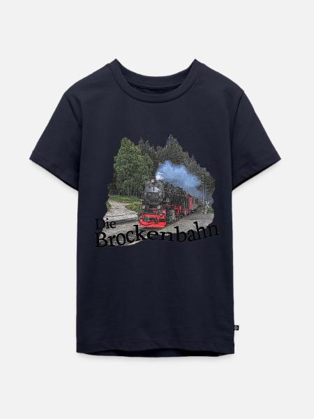 brockenbahn dampflok schierke 1 - Teenager Premium Bio T-Shirt - Navy