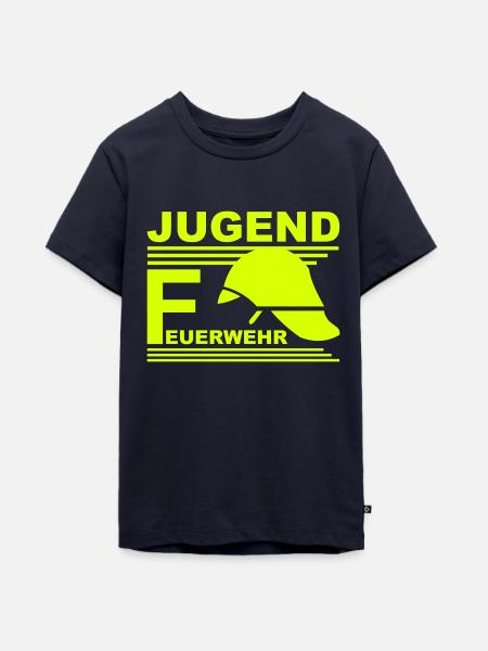Jugend Feuerwehr Helm - Teenager Premium Bio T-Shirt - Navy