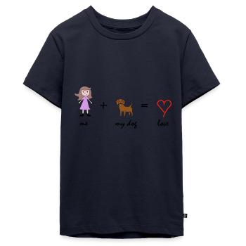 Mädchen - Hundeliebe - Teenager Premium Bio T-Shirt - Navy - Vorne - AI Model Teenager Male light (155cm)
