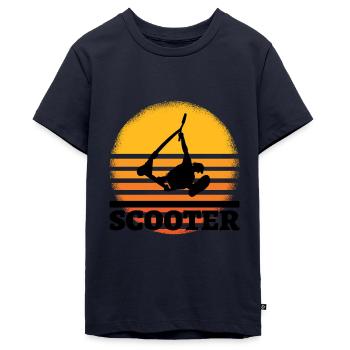 Scooter sunset - Teenager Premium Bio T-Shirt - Navy - Vorne - AI Model Teenager Male light (155cm)