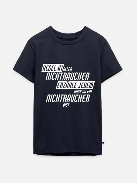 Nichtraucher - Teenager Premium Bio T-Shirt - Navy