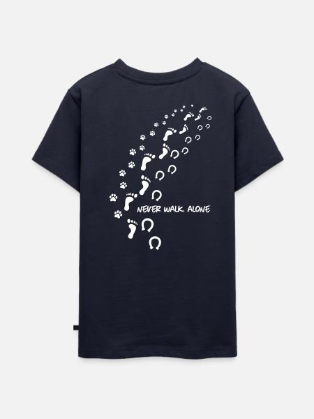 never walk alone hund pferd - Teenager Premium Bio T-Shirt - Navy
