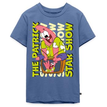 The Patrick Star Show Patrick Sitzt Auf Fernseher - Teenager Premium Bio T-Shirt - Taubenblau - Vorne - AI Model Teenager Male light (155cm)