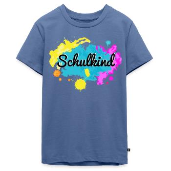 Schulkind Einschulung - Teenager Premium Bio T-Shirt - Taubenblau - Vorne - AI Model Teenager Male light (155cm)