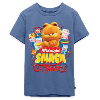 Garfield Midnight Snack Attack - Teenager Premium Bio T-Shirt - Taubenblau - Vorne - AI Model Teenager Male light (155cm)