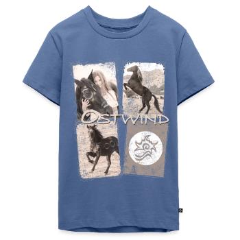 Ostwind Aufbruch nach Ora Kachel-Mix - Teenager Premium Bio T-Shirt - Taubenblau - Vorne - AI Model Teenager Male light (155cm)
