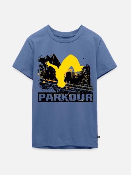 Parkour - Teenager Premium Bio T-Shirt - Taubenblau