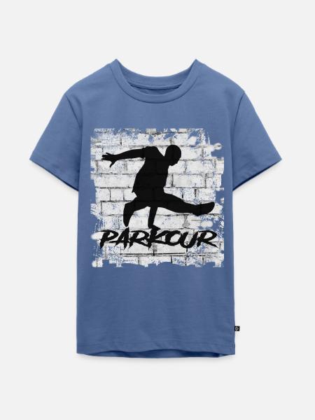 Parkour - Teenager Premium Bio T-Shirt - Taubenblau