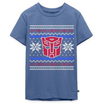 Transformers G1 Optimus Prime Maske Ugly Christmas - Teenager Premium Bio T-Shirt - Taubenblau - Vorne - AI Model Teenager Male light (155cm)
