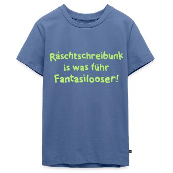 Rechtschreibung - Teenager Premium Bio T-Shirt - Taubenblau - Vorne - AI Model Teenager Male light (155cm)