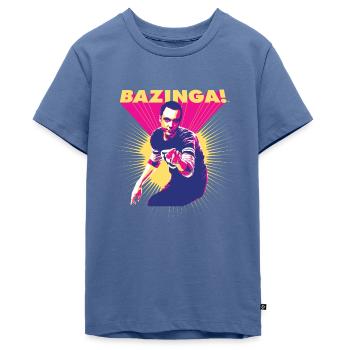 The Big Bang Theory Spruch Bazinga! Sheldon - Teenager Premium Bio T-Shirt - Taubenblau - Vorne - AI Model Teenager Male light (155cm)