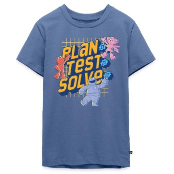 Mecha Builders Team Plan It, Test It, Solve It - Teenager Premium Bio T-Shirt - Taubenblau - Vorne - AI Model Teenager Male light (155cm)