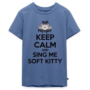 The Big Bang Theory Soft Kitty - Teenager Premium Bio T-Shirt - Taubenblau - Vorne - AI Model Teenager Male light (155cm)