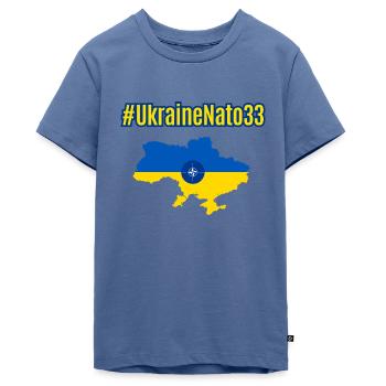 #UkraineNATO33 Ukraine Beitritt zum Nato Bündnis - Teenager Premium Bio T-Shirt - Taubenblau - Vorne - AI Model Teenager Male light (155cm)