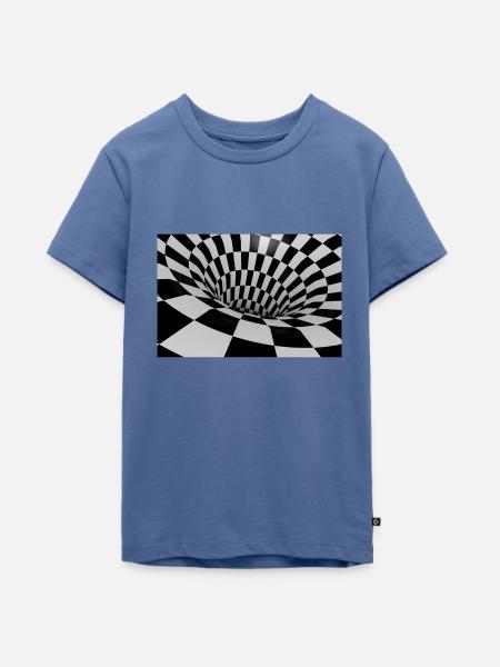 Optical Illusion 3D - Teenager Premium Bio T-Shirt - Taubenblau