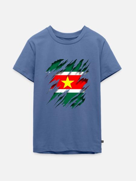 Suriname - Teenager Premium Bio T-Shirt - Taubenblau