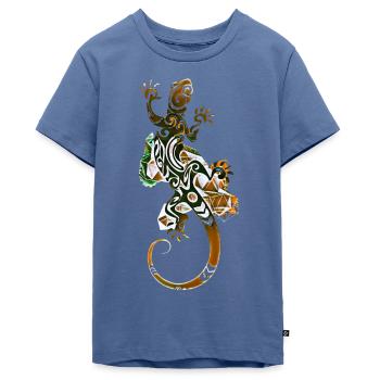 Echse - Teenager Premium Bio T-Shirt - Taubenblau - Vorne - AI Model Teenager Male light (155cm)