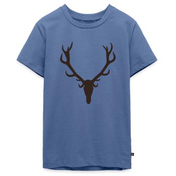 Red Deer Stag - Rothirsch - Hirsch - Hunt - Jäger - Teenager Premium Bio T-Shirt - Taubenblau - Vorne - AI Model Teenager Male light (155cm)